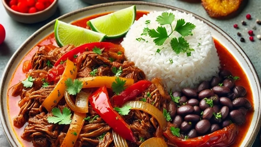 table with Cuban food during a culinary workshop in Havana